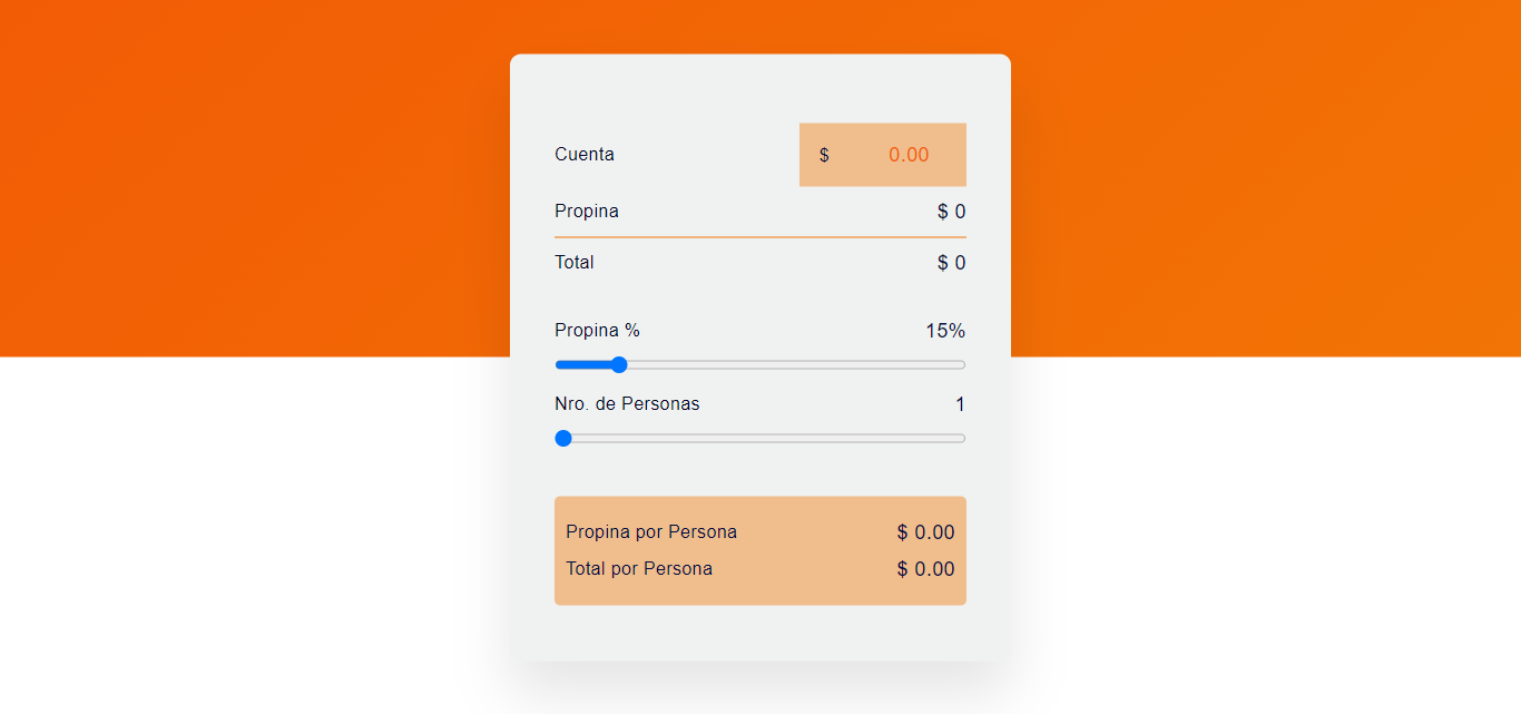 Vista del sitio Tip Calculator
